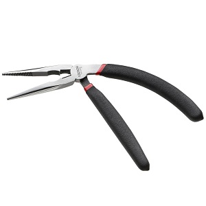 Extra-long reach half-round nose pliers