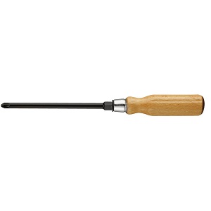 Wood handle screwdrivers for cross-headed screws