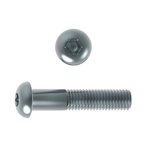 Button Head Socket, ANSI B18.3, UNC, High Tensile Steel ASTM F835, Zinc Plated, Partial Thread