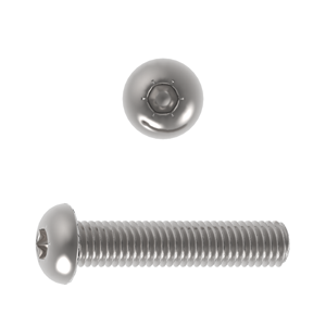 Button Head Socket, ANSI B18.3, UNC, Stainless Steel Grade A2/304, Full Thread