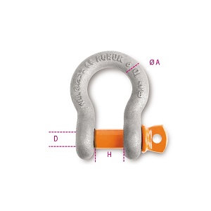 8029R Bow Shackles with screw collar pins, GRADE 6, galvanised