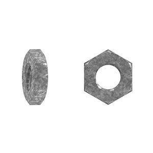 Hex Fine Pitch Thin Nut, DIN 936, Class 4, Hot Dip Galvanised