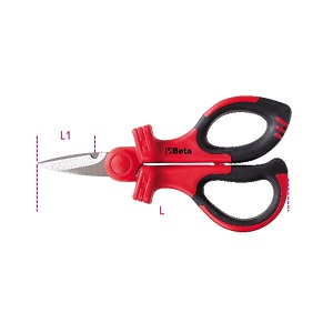 1128MQ Electrician's scissors, stainless steel blades, with microteeth