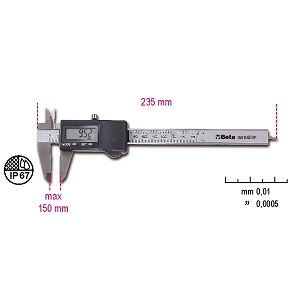 1651DGT/IP Digital vernier, made from hardened stainless steel, reading to 0.01 mm