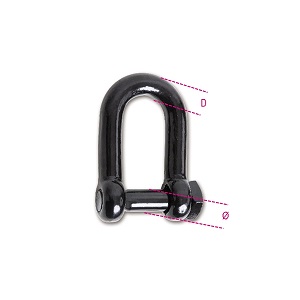 8532 Dee fishing shackles with square head screw pin, black painted