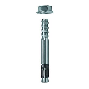 FNA II M6 Nail Anchor with Thread and Flange Nut, Zinc Plated Steel
