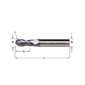 S501 - Ball-Nosed Carbide End Mill 2 Flute