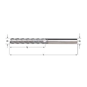 S718 - Solid Carbide Alcrn 4 Flute 40 Deg Helix Extra Long Series End Mill