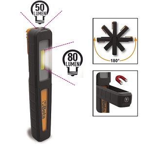 1838P Rechargeable inspection pen light, with double light emission: lamp and torch