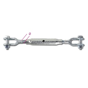 8009TZ Jaw and jaw turnbuckles, pipe bodies, DIN 1478 galvanized