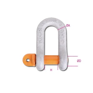 8026R Straight shackles with screw collar pin, high-tensile alloy steel, GRADE 6, hot-dipped galvanized body