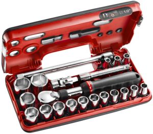 SXL.DBOX1 - 1/2" metric 6-point extending ratchet set