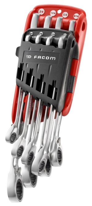 Inch ratchet combination wrench set in sleeve
