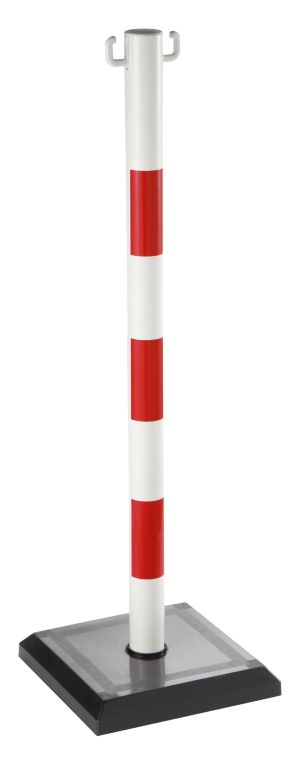 Red and white marker posts