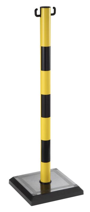Yellow and black marker posts