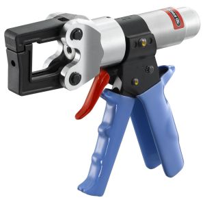 Hydraulic trigger crimping pliers for tubular terminals and sleeves