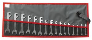 34 - Metric and inch "midget" open-end wrench sets in rolls