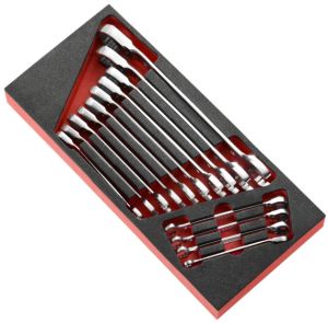 467R - Module of 14 metric open end combined ratchets in foam tray