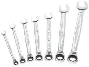 467R - Set of 7 metric open end combined ratchets