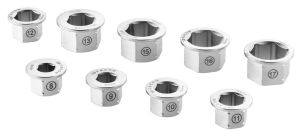 Set of 9 reduction bushes for ratchet ring wrench 464.M14X19