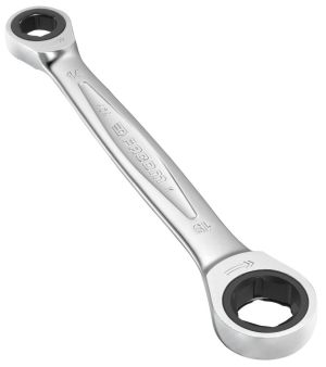 Straight ratchet ring wrench opening 14 and 19 mm