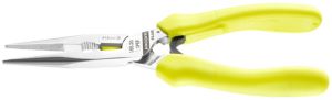 Long-reach half-round nose pliers with offcut retainer - FLUO