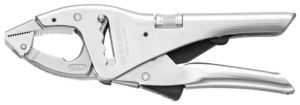 Hinged long-nose lock-grip pliers