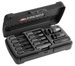 Case with 14 impact 3/8" bits