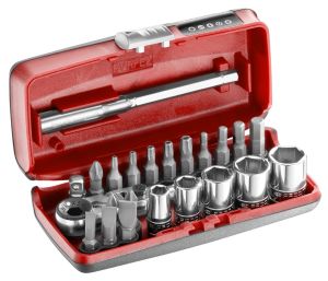 1/4'' tightening/bolting kit with Compact Flex ratchet