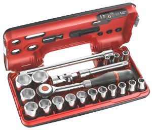 21-piece DBOX set of 1/2" 6-point metric-size sockets - J.360DBOX1