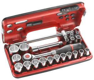 22-piece DBOX set of 1/2" 12-point metric-size sockets - S.360DBOX412