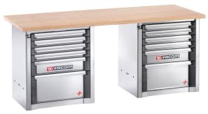 Heavy-duty workbench 2 m - 12 drawers
