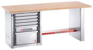 Heavy-duty workbench 2 m - 6 drawers