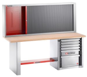 Heavy-duty workbench 2 m - 6 drawers and cabinet 2210