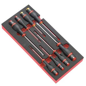 8 Protwist®-No.1 screwdrivers set in foam tray