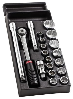 1/2" 12-point socket set and accessories module