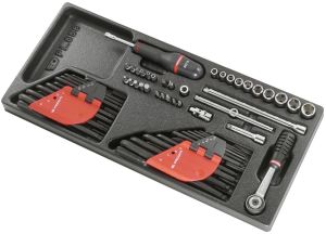 1/4" sockets, male keys, TORX® wrenches and bits module