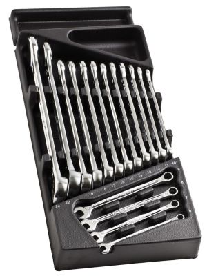 16 OGV® combination wrenches sizes 6 to 22 and 24 mm module