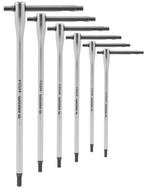 Set of 6 Tee wrenches with sliding bar