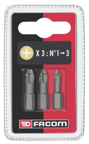Set of 3 High Perf' bits for Phillips® screws