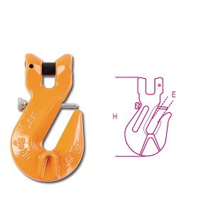 8061R - 8061F Clevis grab hooks with safety latch, high-tensile alloy steel