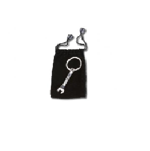 9595T Chrome-plated metal key ring, in velvet pouch