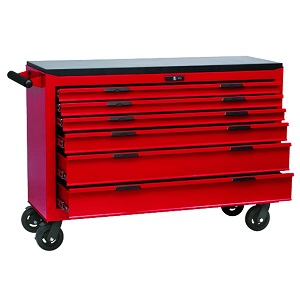 TCW806LN 53" 6 Drawer 8 Series Roller Cabinet with Ball Bearing Slides and a Wooden Top Plate