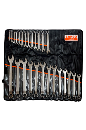 Set of 26 Metric Offset Combination Wrenches with Chrome Finish