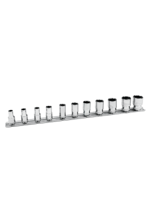 Set of 11 - 1/4" Square Drive Socket Set with Metric Bi-Hex Profile