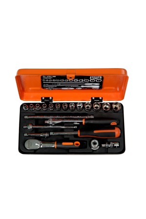 1/4" Square Drive Socket Set with Metric Hex Profile and Pear Head Ratchet/Adaptor