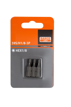 59S/H 3P " Bits for hexagon screws in inches, 25mm