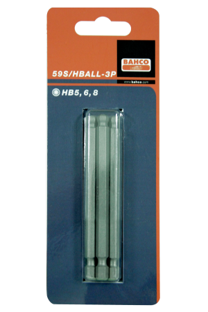 59S/H BALL 2P Bits for hexagon ball point screws, 89mm