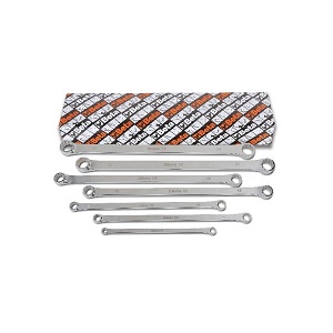 88/S7 Set of 7 double ended flat ring wrenches, extra-long series