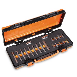 867/C20 Assortment of 18 bits for RIBE® screws, with 10 mm hexagon drive and 2 accessories, in soft foam tray and metal case